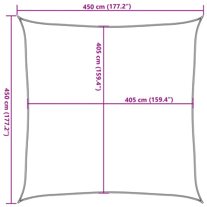 vidaXL Sonnensegel 160 g/m² Quadratisch Sandfarbe 4,5x4,5 m HDPE