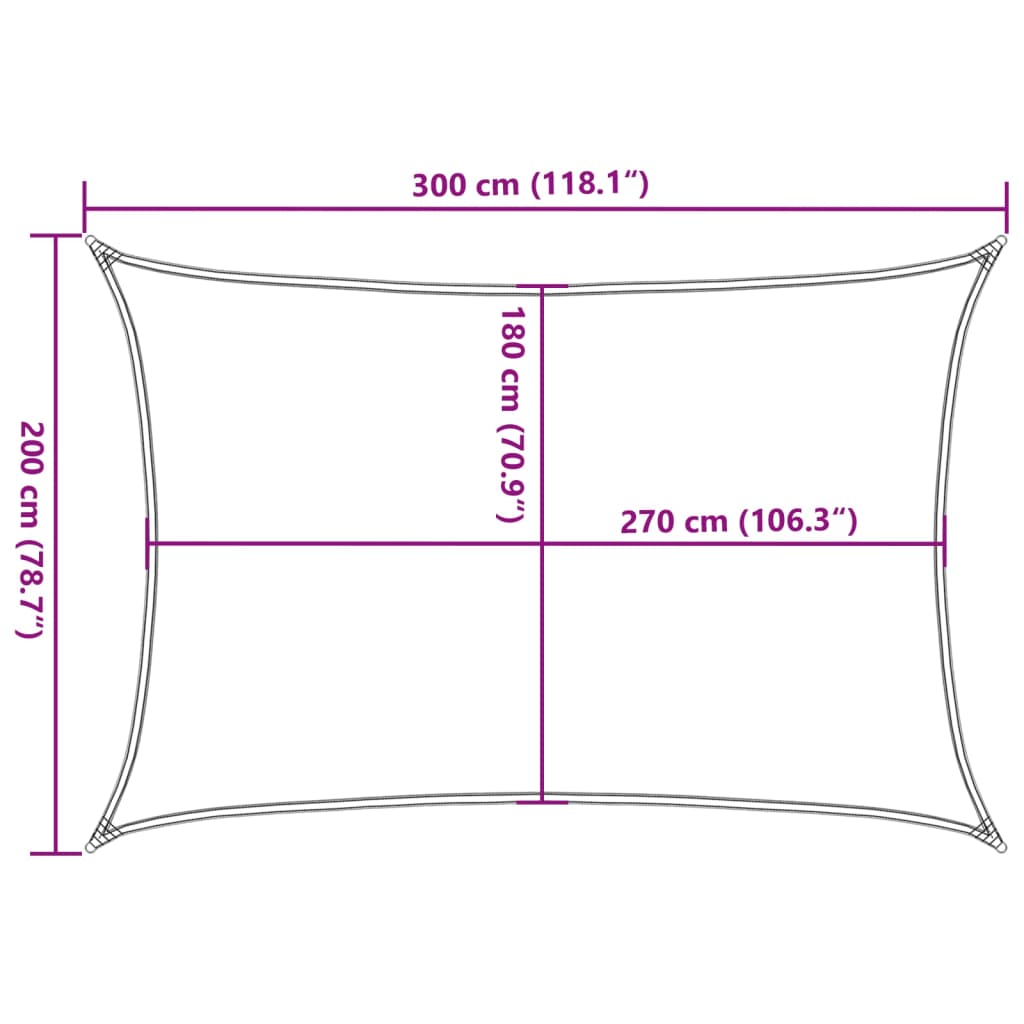 vidaXL Sonnensegel 160 g/m² Rechteckig Sandfarben 2x3 m HDPE