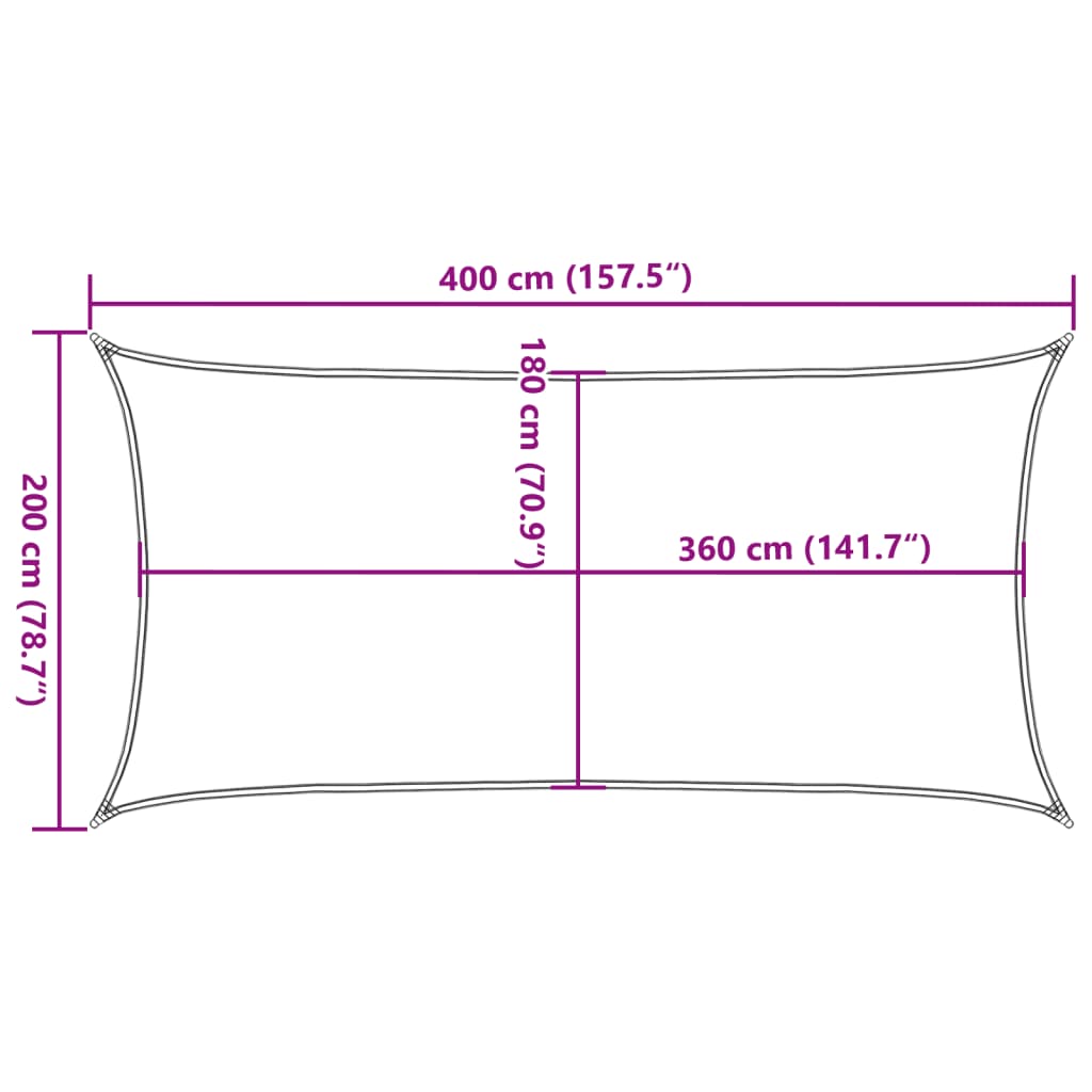vidaXL Sonnensegel 160 g/m² Rechteckig Sandfarben 2x4 m HDPE
