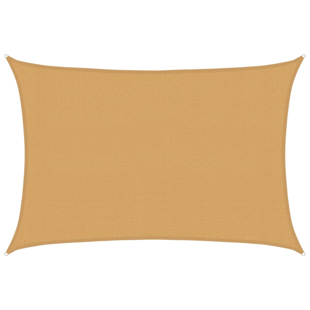 vidaXL Sonnensegel 160 g/m² Rechteckig Sandfarben 3x4,5 m HDPE