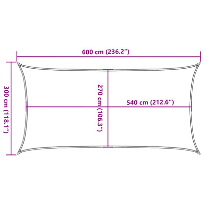 vidaXL Sonnensegel 160 g/m² Rechteckig Sandfarben 3x6 m HDPE