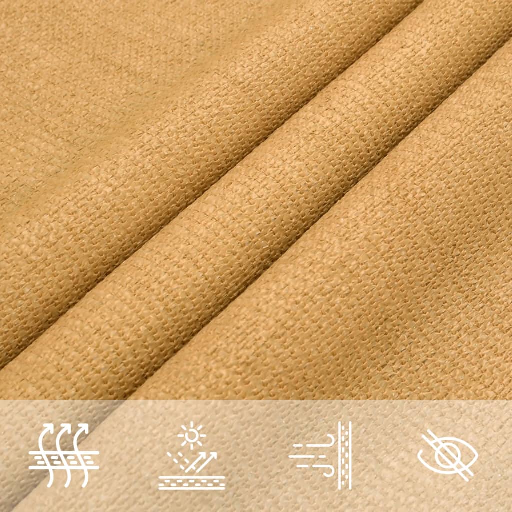 vidaXL Sonnensegel 160 g/m² Rechteckig Sandfarben 4x6 m HDPE