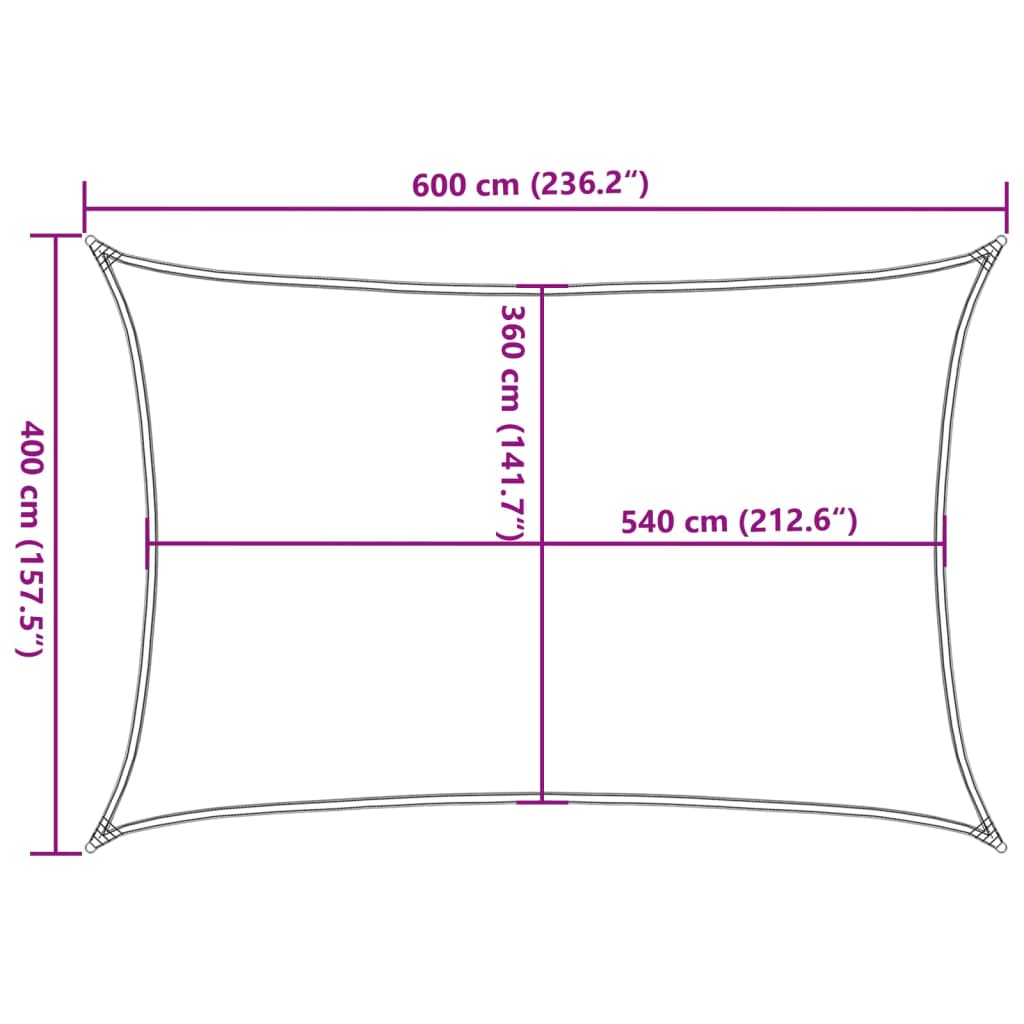 vidaXL Sonnensegel 160 g/m² Rechteckig Sandfarben 4x6 m HDPE