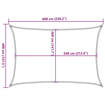 vidaXL Sonnensegel 160 g/m² Rechteckig Sandfarben 4x6 m HDPE