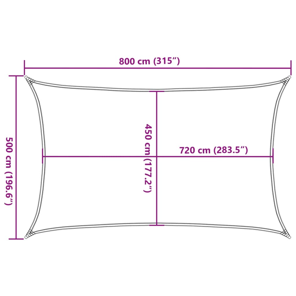 vidaXL Sonnensegel 160 g/m² Rechteckig Sandfarben 5x8 m HDPE