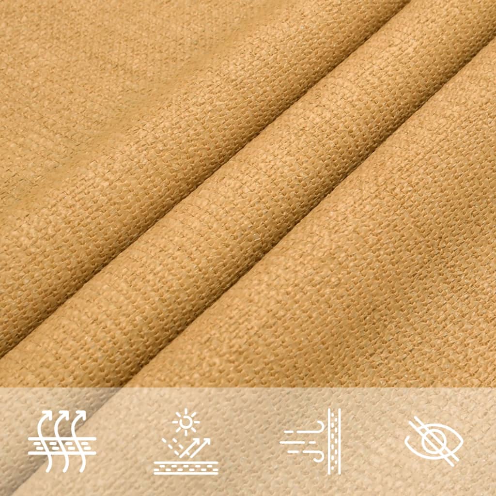 vidaXL Sonnensegel 160 g/m² Rechteckig Sandfarben 6x7 m HDPE