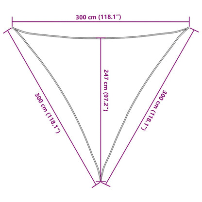 vidaXL Sonnensegel 160 g/m² Dreieckig Sandfarben 3x3x3 m HDPE