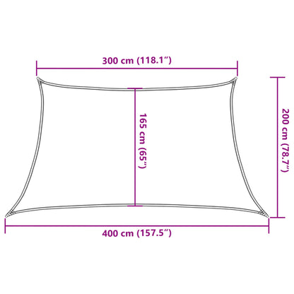 vidaXL Sonnensegel 160 g/m² Trapez Hellgrau 3/4x2 m HDPE