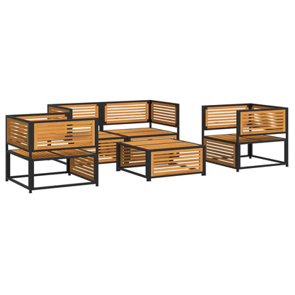 vidaXL 5-tlg. Garten-Sofagarnitur mit Kissen Massivholz Akazie