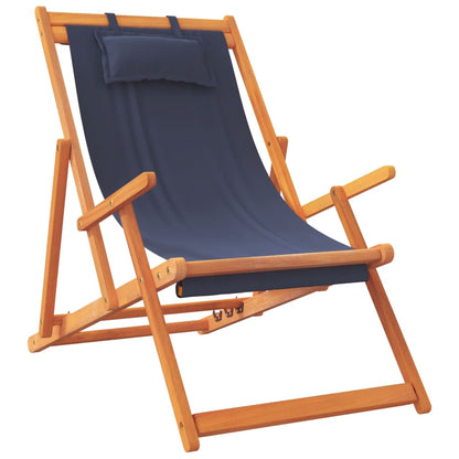 vidaXL Chaises de plage pliables 2 pcs Tissu bleu