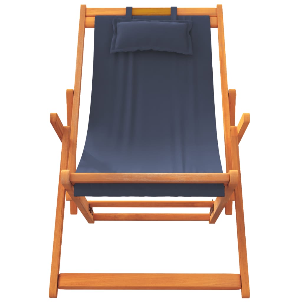 vidaXL Chaises de plage pliables 2 pcs Tissu bleu