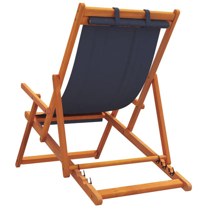 vidaXL Chaises de plage pliables 2 pcs Tissu bleu