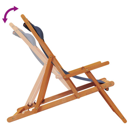 vidaXL Chaises de plage pliables 2 pcs Tissu bleu