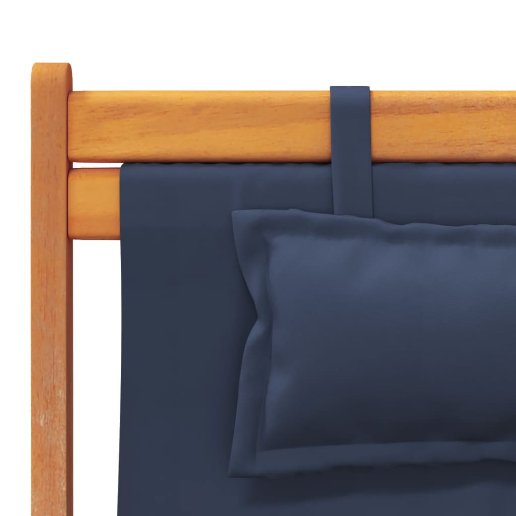 vidaXL Chaises de plage pliables 2 pcs Tissu bleu
