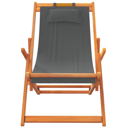 vidaXL Chaises de plage 2 pcs Pliables Gris Tissu