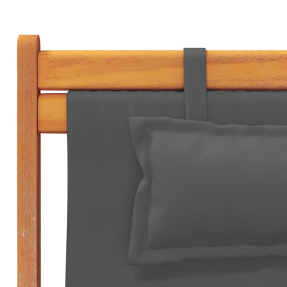vidaXL Chaises de plage 2 pcs Pliables Gris Tissu