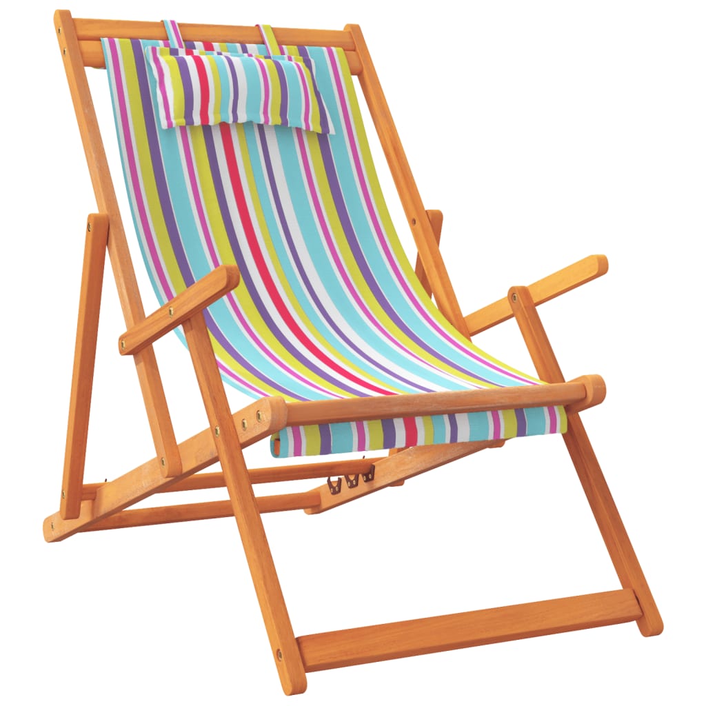 vidaXL Chaises de plage pliables 2 pcs Tissu multicolore