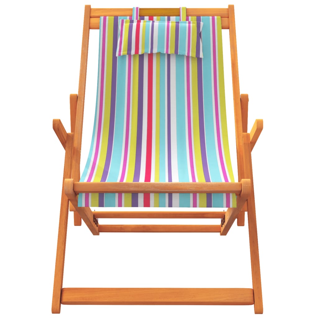 vidaXL Chaises de plage pliables 2 pcs Tissu multicolore