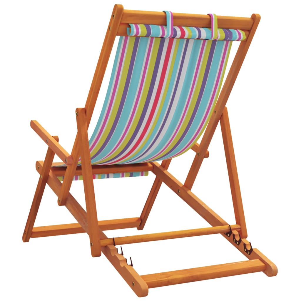 vidaXL Chaises de plage pliables 2 pcs Tissu multicolore