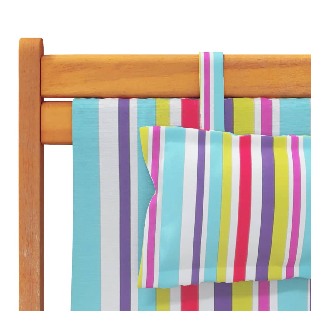 vidaXL Chaises de plage pliables 2 pcs Tissu multicolore