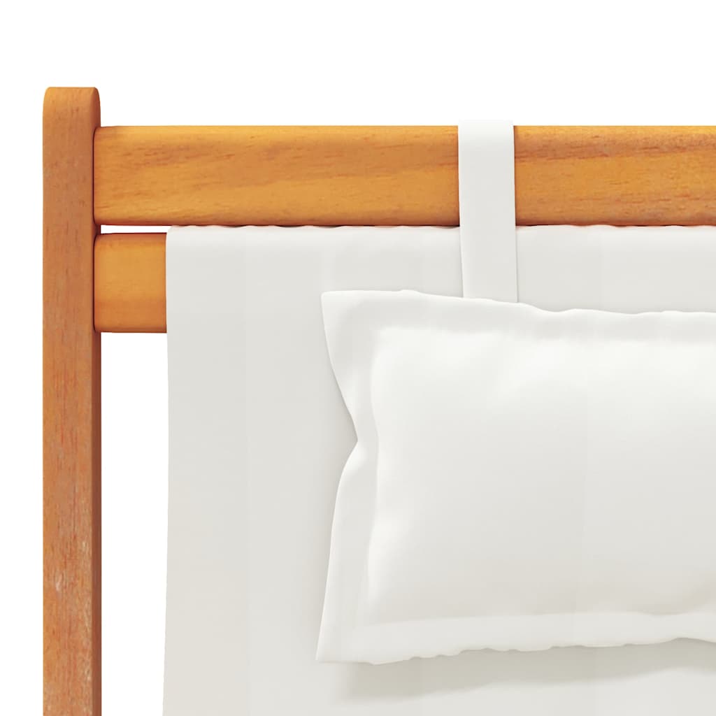 vidaXL Klappbare Strandstühle 2 Stk. Creme Stoff