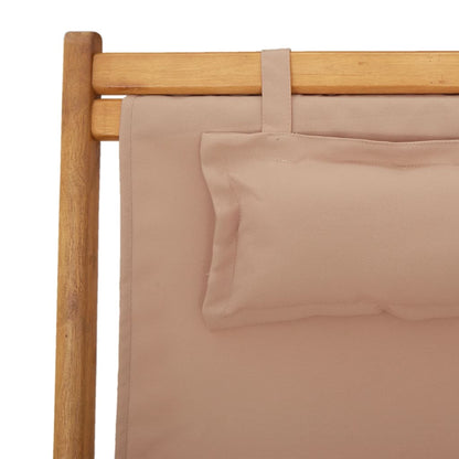 vidaXL Strandstühle 2 Stk. Klappbar Taupe Stoff und Massivholz