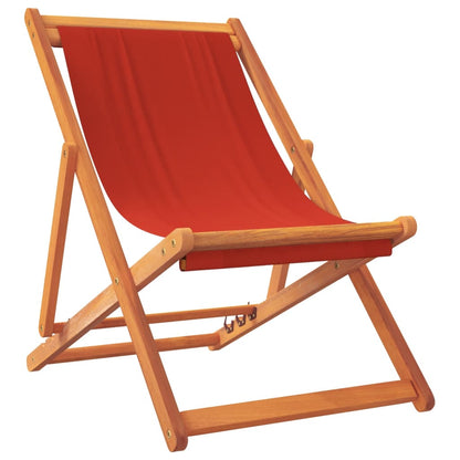 vidaXL Chaises de plage pliantes 2 pcs Rouge Tissu