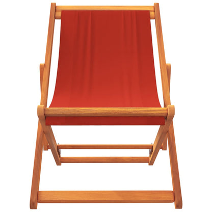 vidaXL Chaises de plage pliantes 2 pcs Rouge Tissu
