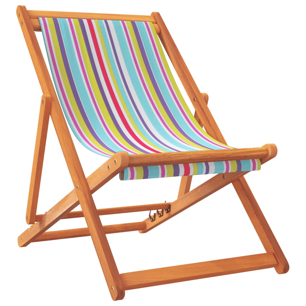 vidaXL Chaises de plage pliantes 2 pcs Tissu multicolore