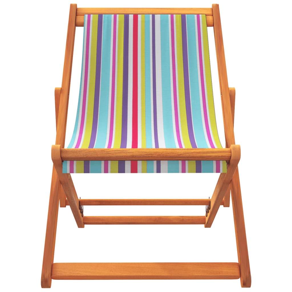 vidaXL Chaises de plage pliantes 2 pcs Tissu multicolore