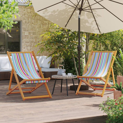 vidaXL Chaises de plage pliantes 2 pcs Tissu multicolore