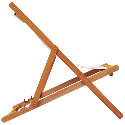 vidaXL Chaises de plage pliables 2 pcs Crème Tissu