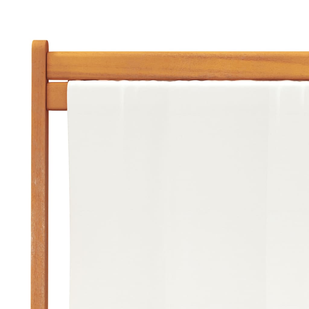 vidaXL Chaises de plage pliables 2 pcs Crème Tissu
