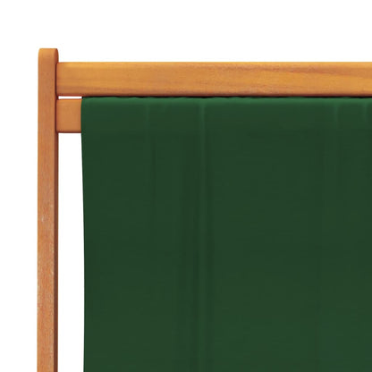 vidaXL Chaises de plage pliables 2 pcs Vert Tissu