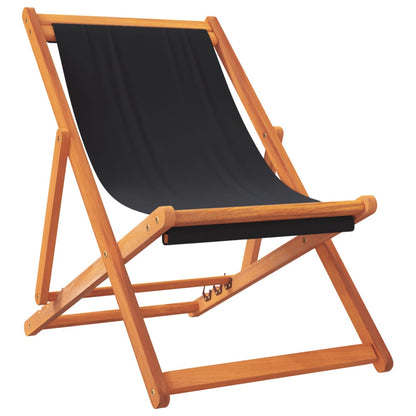 vidaXL Chaises de plage pliables 2 pcs Noir Tissu