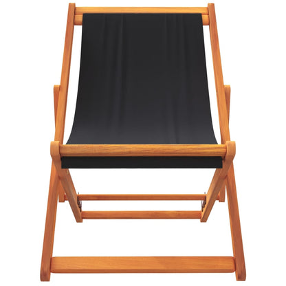 vidaXL Chaises de plage pliables 2 pcs Noir Tissu