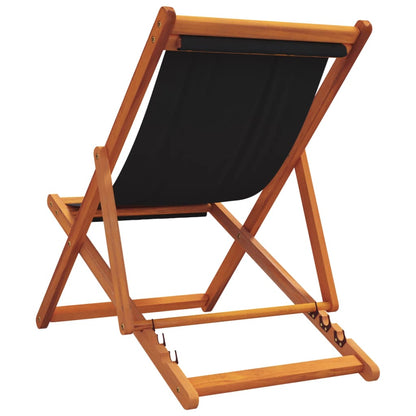 vidaXL Chaises de plage pliables 2 pcs Noir Tissu