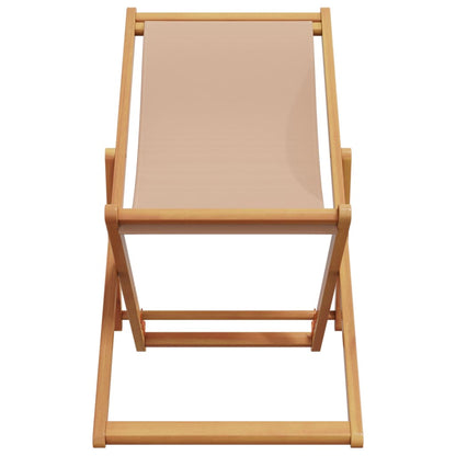 vidaXL Strandstühle 2 Stk. Klappbar Taupe Stoff und Massivholz