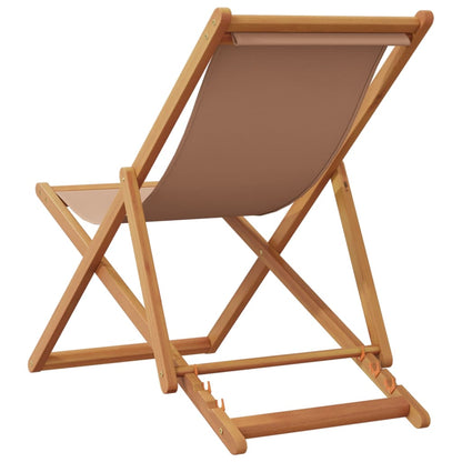 vidaXL Strandstühle 2 Stk. Klappbar Taupe Stoff und Massivholz