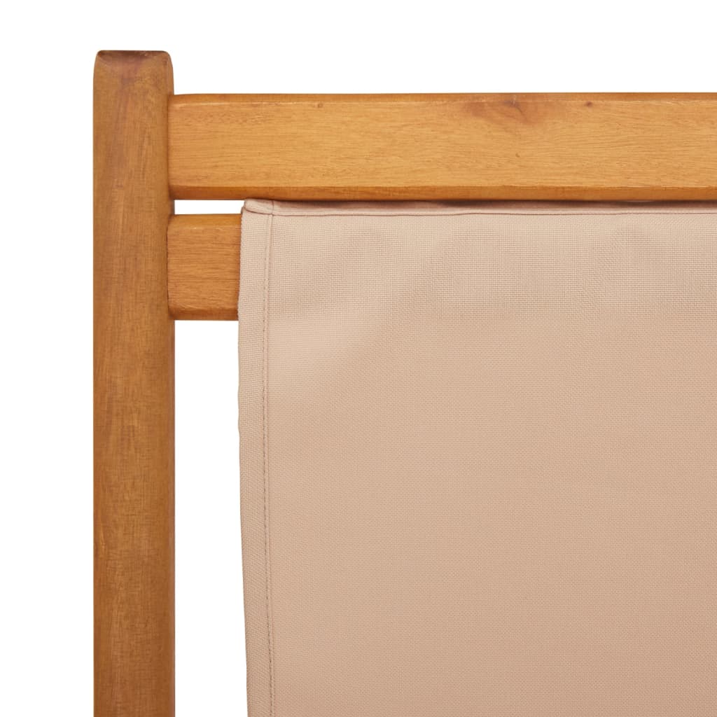 vidaXL Strandstühle 2 Stk. Klappbar Taupe Stoff und Massivholz