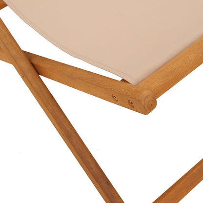vidaXL Strandstühle 2 Stk. Klappbar Taupe Stoff und Massivholz