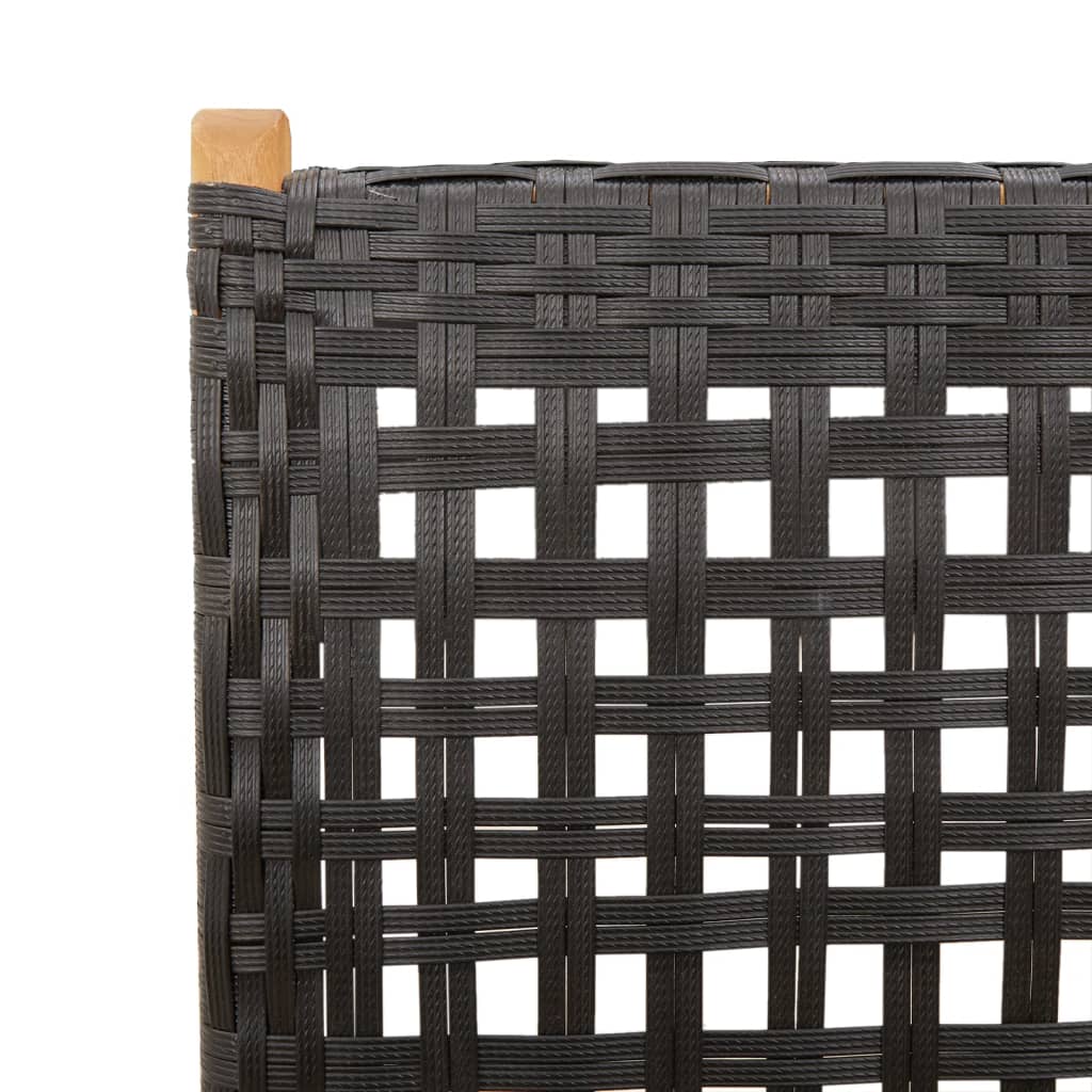 vidaXL Gartenstuhl Verstellbar 8 Stk. Schwarz Poly Rattan Massivholz