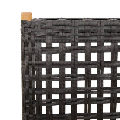 vidaXL Gartenstuhl Verstellbar 8 Stk. Schwarz Poly Rattan Massivholz
