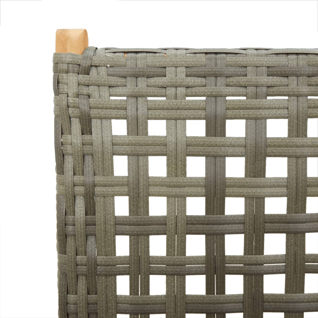 vidaXL Gartenstuhl Verstellbar 8 Stk. Grau Poly Rattan Massivholz