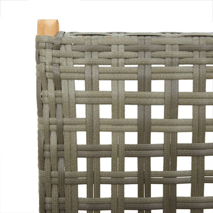 vidaXL Gartenstuhl Verstellbar 8 Stk. Grau Poly Rattan Massivholz