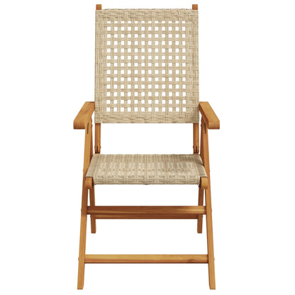vidaXL Chaise de jardin réglable 4 pcs Beige Rotin PE Bois massif