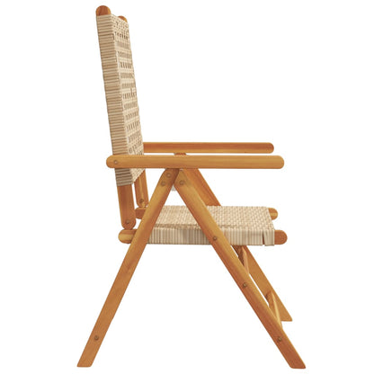 vidaXL Chaise de jardin réglable 4 pcs Beige Rotin PE Bois massif