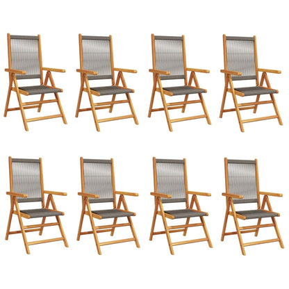 vidaXL Gartenstuhl Verstellbar 8 Stk. Grau Massivholz Akazie
