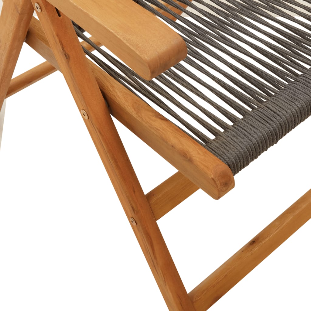 vidaXL Gartenstuhl Verstellbar 8 Stk. Grau Massivholz Akazie