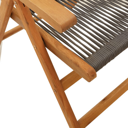 vidaXL Gartenstuhl Verstellbar 8 Stk. Grau Massivholz Akazie